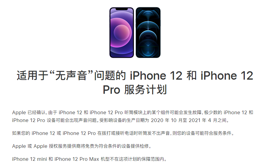 长宁苹果手机维修分享iPhone 12/Pro 拨打或接听电话时无声音怎么办 
